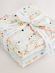 Neutral Safari Baby Muslin Cloths 4 Pack - Image 5 of 5