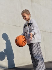 Grey/Gingham Dog Sweatshirt and Wide Leg Trousers Set (3-16yrs) - Image 2 of 10