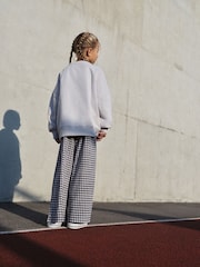 Grey/Gingham Dog Sweatshirt and Wide Leg Trousers Set (3-16yrs) - Image 3 of 10
