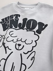 Grey/Gingham Dog Sweatshirt and Wide Leg Trousers Set (3-16yrs) - Image 8 of 10