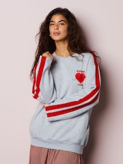 Grey Valentines Paris Heart Graphic Sweatshirt - Image 1 of 10