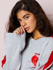 Grey Valentines Paris Heart Graphic Sweatshirt - Image 6 of 10