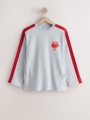 Grey Valentines Paris Heart Graphic Sweatshirt - Image 7 of 10