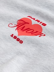 Grey Valentines Paris Heart Graphic Sweatshirt - Image 9 of 10