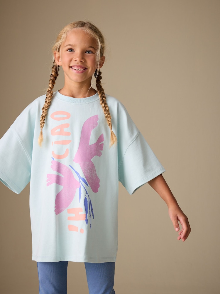 Blue Graphic T-Shirt and Kick Flare Set (3-16yrs) - Image 2 of 4