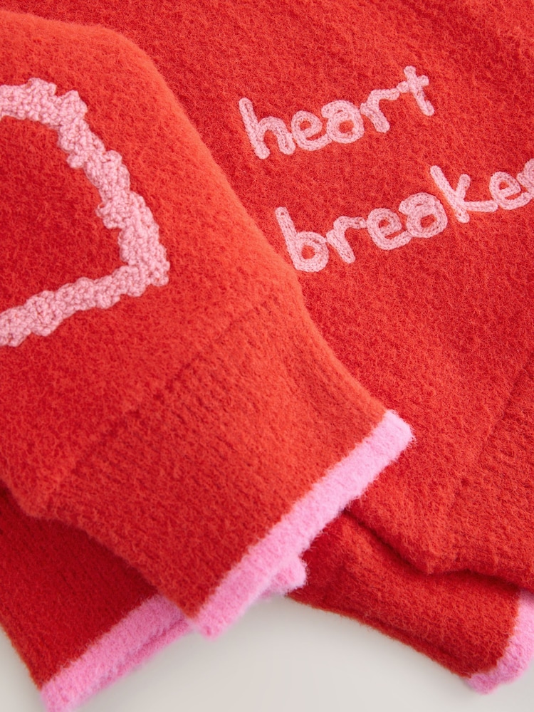 Red and Pink Cosy Embroidered Valentines Jumper - Image 9 of 9 Red and Pink Cosy Embroidered Valentines Jumper - Image 9 of 9