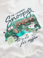 Ecru Snoopy Coffee Shop Graphic - Long Sleeve Sweat Top - Imaginea 9 din 9