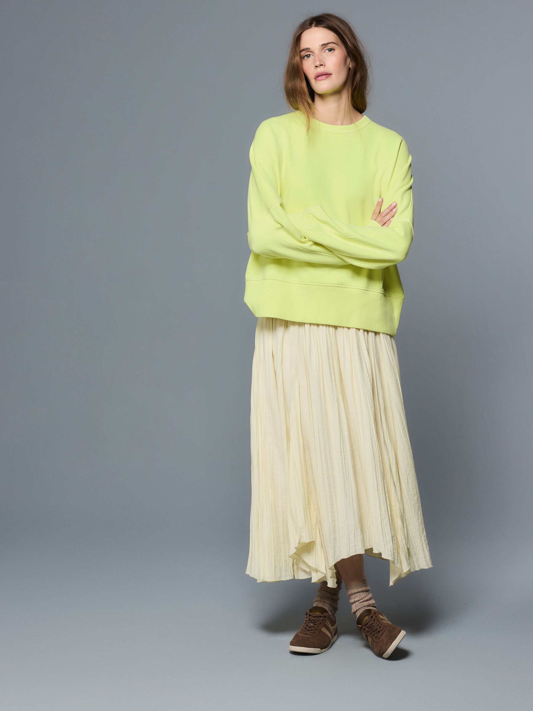 Buy Fluro Lime Crew Neck Washed Sweatshirt from Next USA