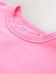 Fluro Pink Crew Neck Washed Sweatshirt - Image 7 of 8