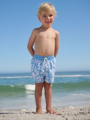 Blue Printed Swim Shorts (3mths-7yrs) - Image 2 of 4