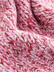 Pink, mehrfarbig - Kurzärmliger Pullover mit Twist-Strick und Wolle - Bild 8 von 8