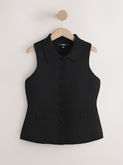 Noir - Gilet élégant en maille boutonné - Image 1 de 3