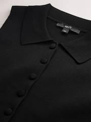 Noir - Gilet élégant en maille boutonné - Image 2 de 3