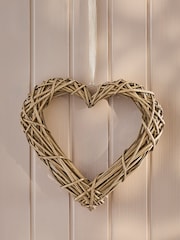 Natural Wicker Heart Wreath - Image 1 of 5