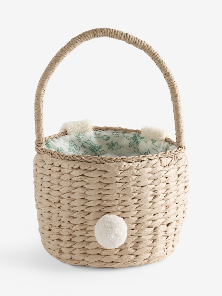 Natural Bunny Woven Paper Treasure Hunt Treat Basket - Image 2 of 3