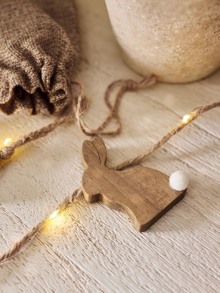 Tan Brown Easter Bunny Line Light Garland - Image 3 of 3
