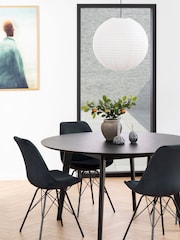 Actona Black Roxby 4 Seater Round Dining Table - Image 2 of 6