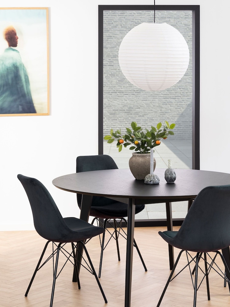 Actona Black Roxby 4 Seater Round Dining Table - Image 2 of 6