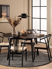 Actona Black Roxby 4 Seater Round Dining Table - Image 4 of 6