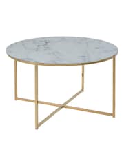 Actona White Alisma Round Coffee Table - Image 3 of 6