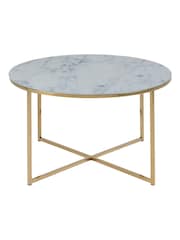 Actona White Alisma Round Coffee Table - Image 4 of 6
