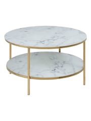Actona White Alisma Round Coffee Table - Image 3 of 5