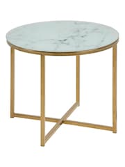Actona White Alisma Round Side Table - Image 3 of 5