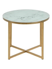 Actona White Alisma Round Side Table - Image 4 of 5