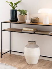Actona Oak Seaford Metal Console Table - Image 1 of 6