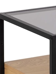 Actona Black Oak Randolf Square Bedside Table with 1 Drawer - Image 5 of 6
