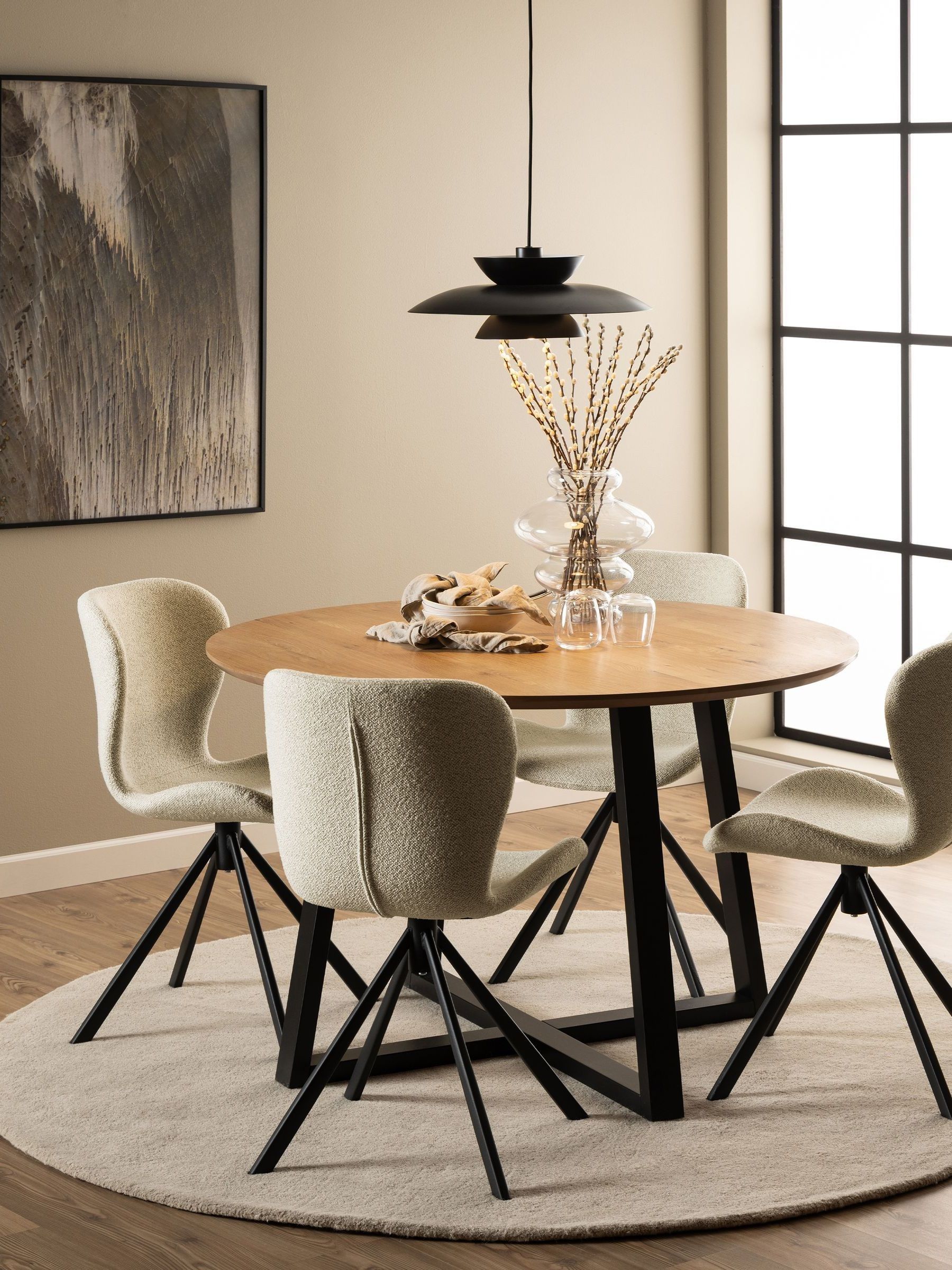 Furniture To Go Florence Batilda Set Of 2 Cream Swivel Dining Chair - Image 6