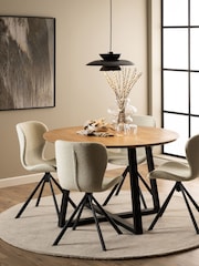 Actona Cream Batilda Swivel Dining Chair Set of 2 - Image 1 of 6