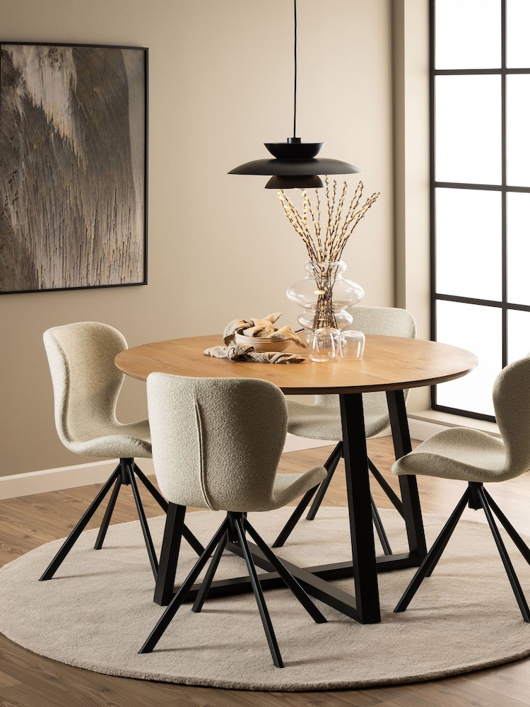 Actona Cream Batilda Swivel Dining Chair Set of 2 - Image 1 of 6