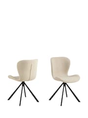 Actona Cream Batilda Swivel Dining Chair Set of 2 - Image 3 of 6