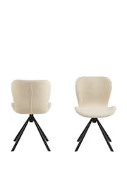 Actona Cream Batilda Swivel Dining Chair Set of 2 - Image 4 of 6