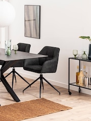 Actona Black Seaford Metal Serving Trolley with Glass Top - Image 1 of 6