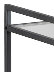 Actona Black Seaford Metal Serving Trolley with Glass Top - Image 5 of 6