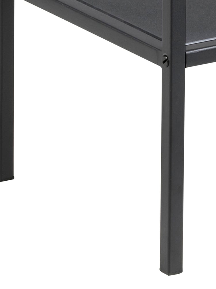Actona Black Seaford Metal Serving Trolley with Glass Top - Image 6 of 6