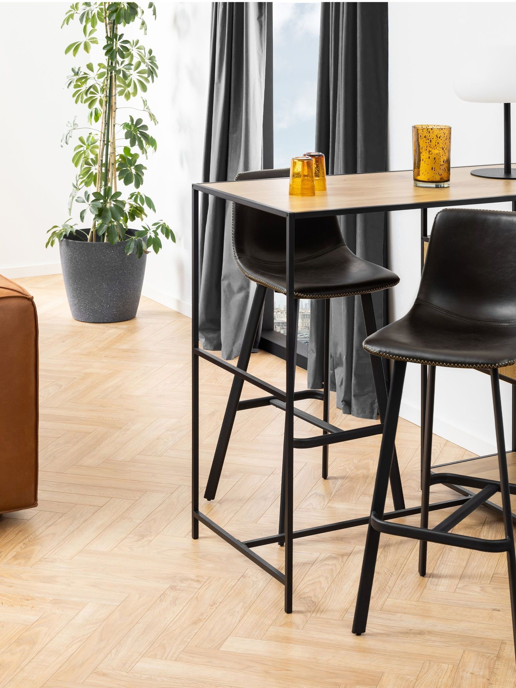 Indoor Furniture Group Oregon Bar Chair - Black - Set of 2 - Image 7