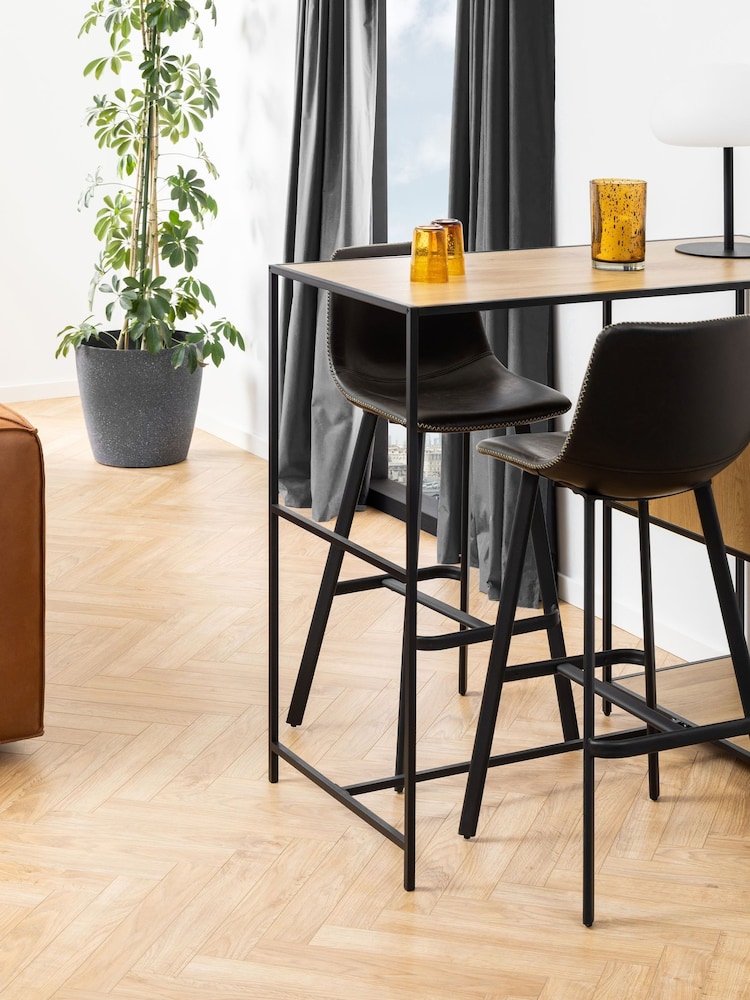 Actona Black Oregon Bar Chair Set of 2 - Image 2 of 6
