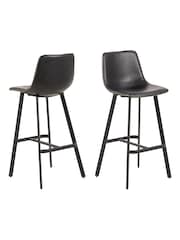 Actona Black Oregon Bar Chair Set of 2 - Image 3 of 6