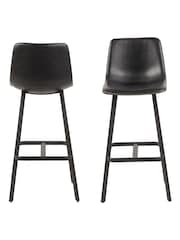 Actona Black Oregon Bar Chair Set of 2 - Image 4 of 6