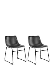 Actona Set of 2 Black I_Oregon Dining Chairs - Image 3 of 5