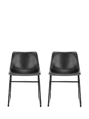Actona Set of 2 Black I_Oregon Dining Chairs - Image 4 of 5