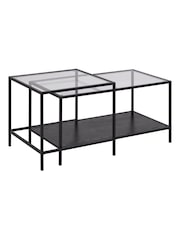 Actona Black Seaford Metal Coffee Table Set - Image 2 of 6