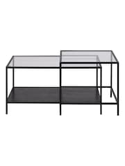 Actona Black Seaford Metal Coffee Table Set - Image 3 of 6