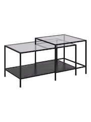 Actona Black Seaford Metal Coffee Table Set - Image 4 of 6