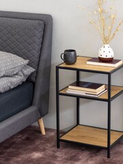 Actona Black Oak Seaford Metal Bedside Table - Image 1 of 3