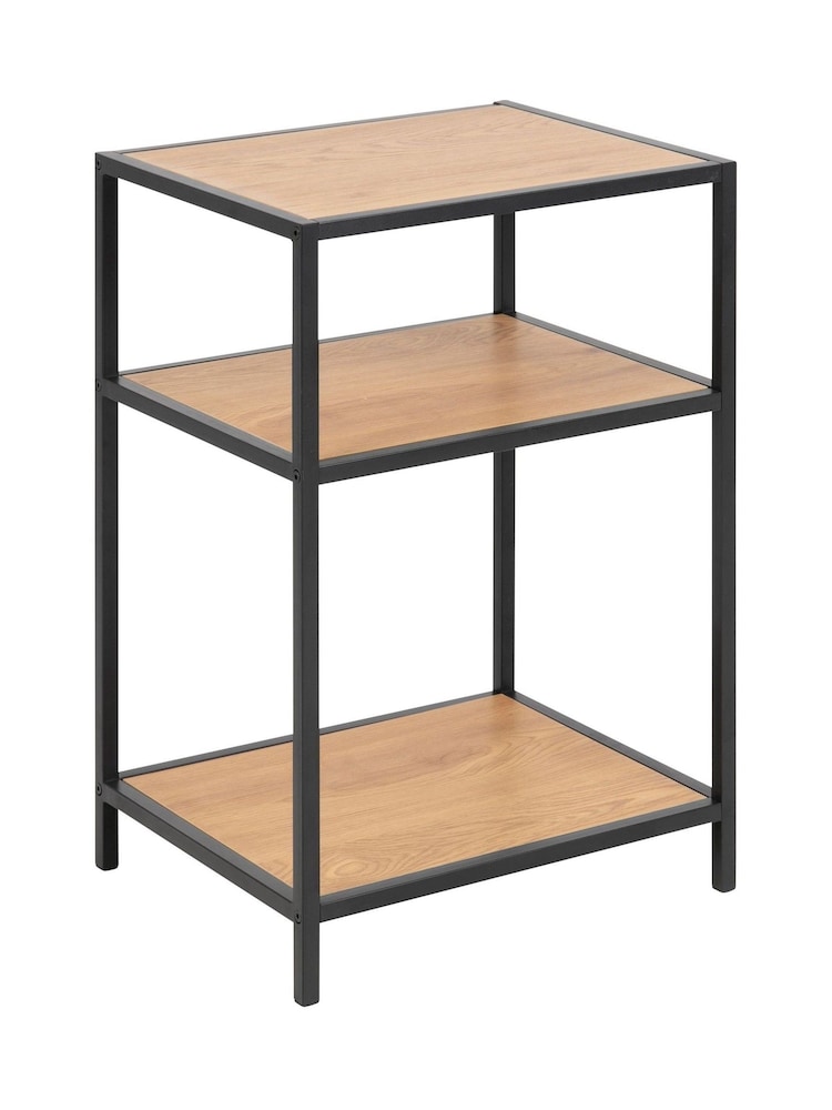 Actona Black Oak Seaford Metal Bedside Table - Image 2 of 3