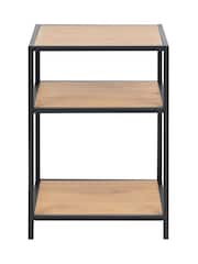 Actona Black Oak Seaford Metal Bedside Table - Image 3 of 3